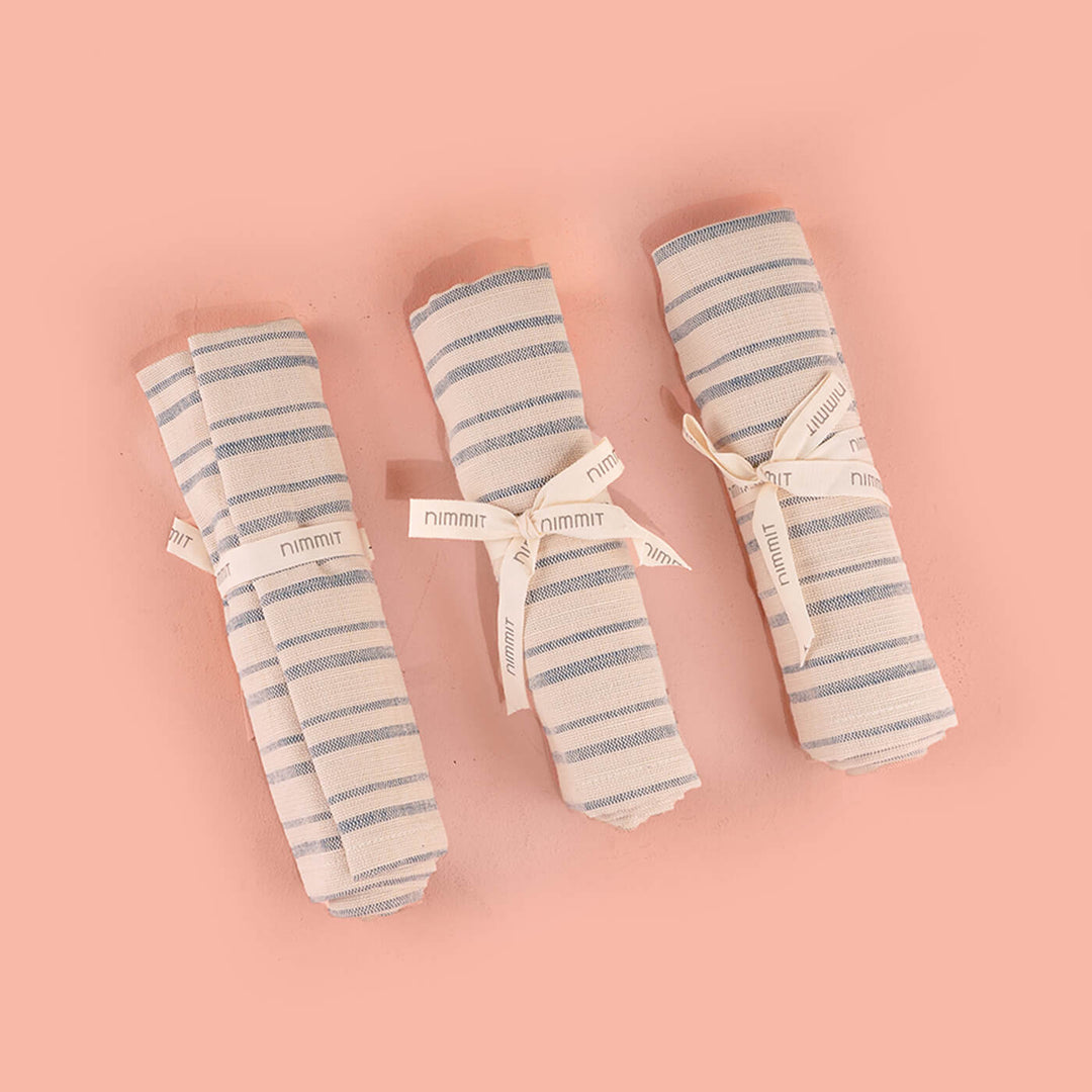 100% Cotton Woven Striped Kitchen Towel - Set of 3 - Zwende