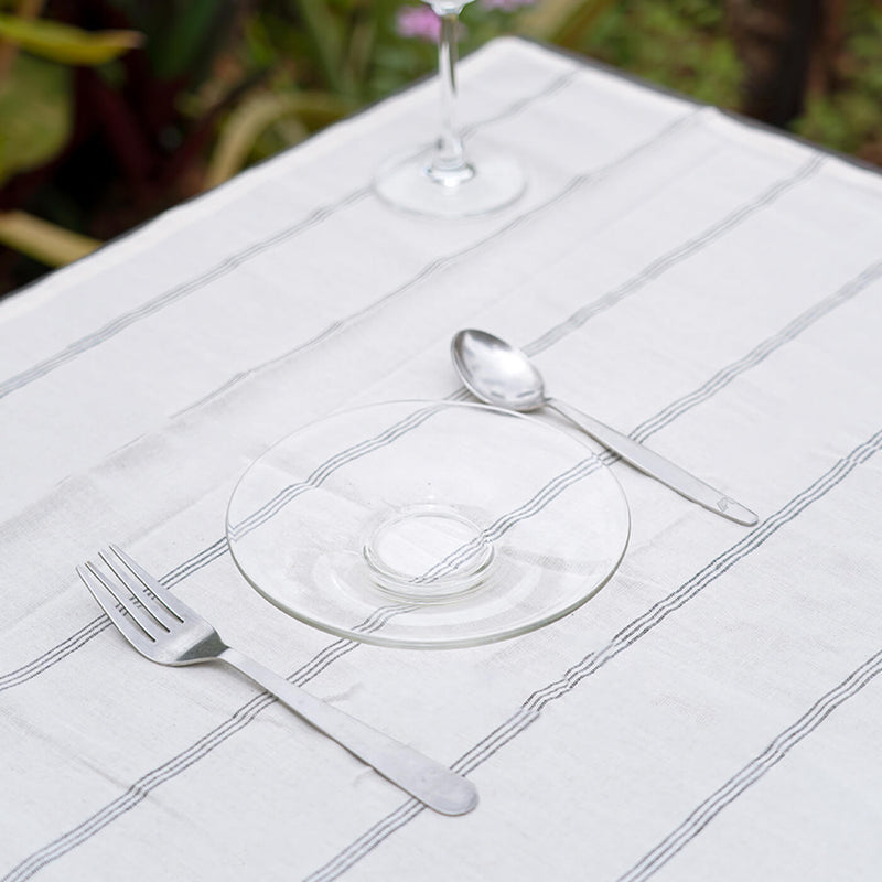 100% Cotton Woven White Striped Kitchen Towel - Set of 3