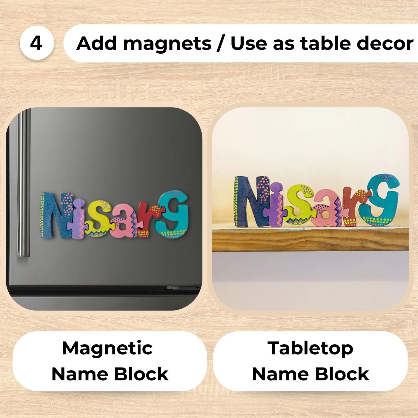 Name Block Example Buy Hand Painted Wooden Jigsaw Name Blocks Online On Zwende