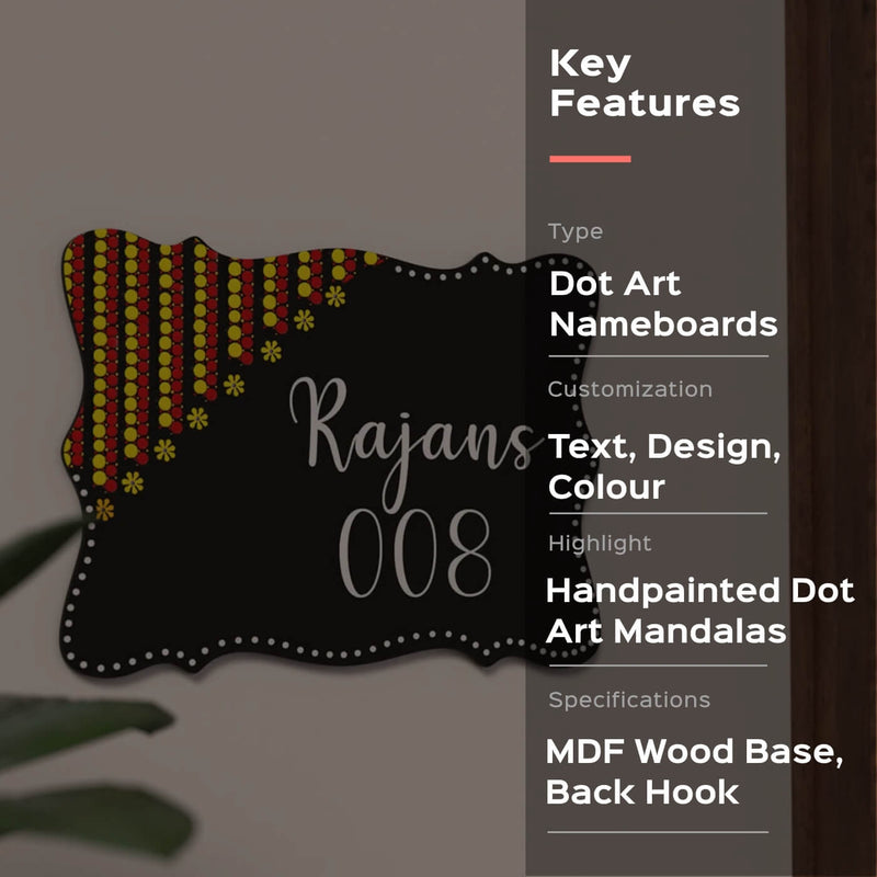 Floral Cut Dot Art Nameboard