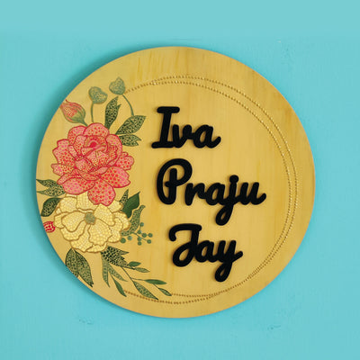 Circular Floral Dot Art Nameboard