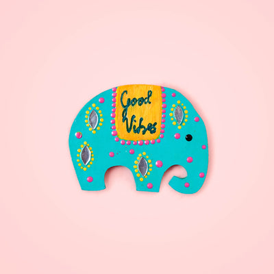 Elephant Dot Art Fridge Magnet - Good Vibes