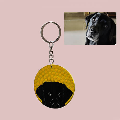 Personalized Pet Keychain - Ecstatic Yellow