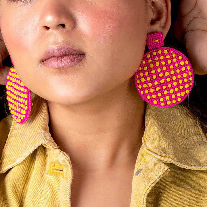 Hand Embroidered Naughty Knots Sequin Earrings