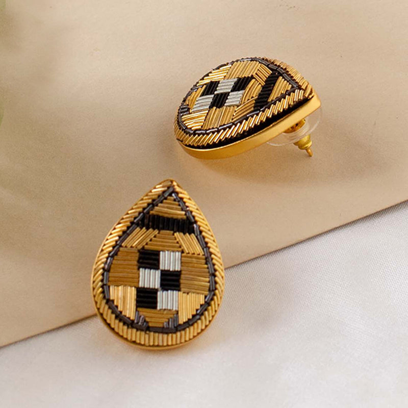 Intricate Woven Drop-shaped Nikhar Earrings