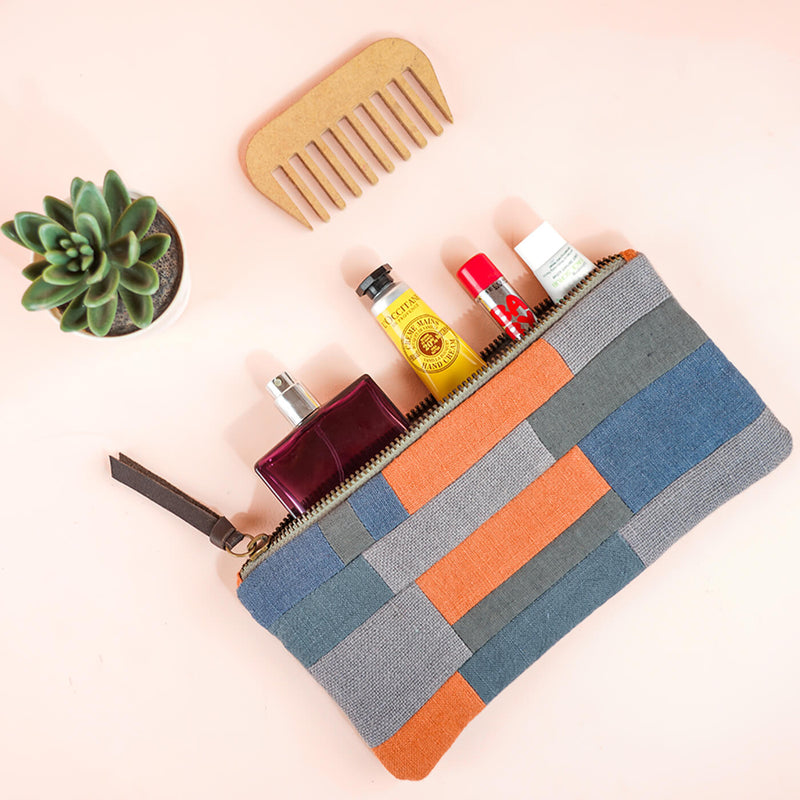 Colourful Patchwork Fabric Pouch