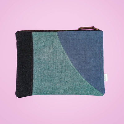 Repurposed Fabric iPad Sleeve - Blue