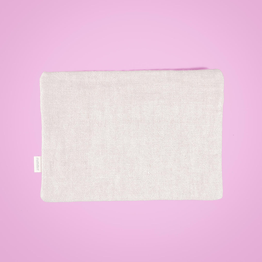 Upcycled Fabric iPad Sleeve - Beige & White