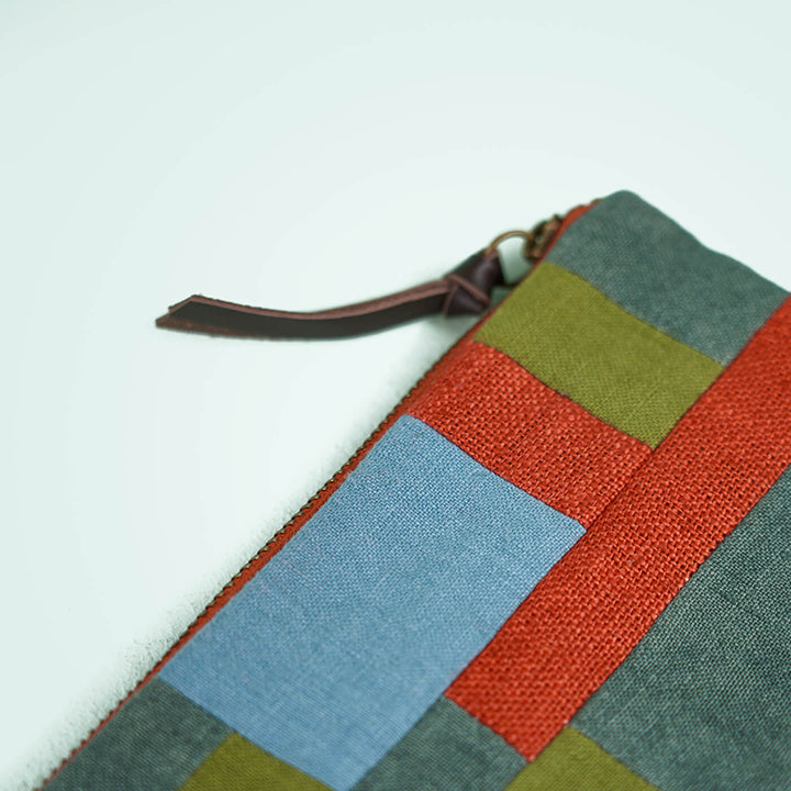 Upcycled iPad Sleeve - Green, Blue & Orange