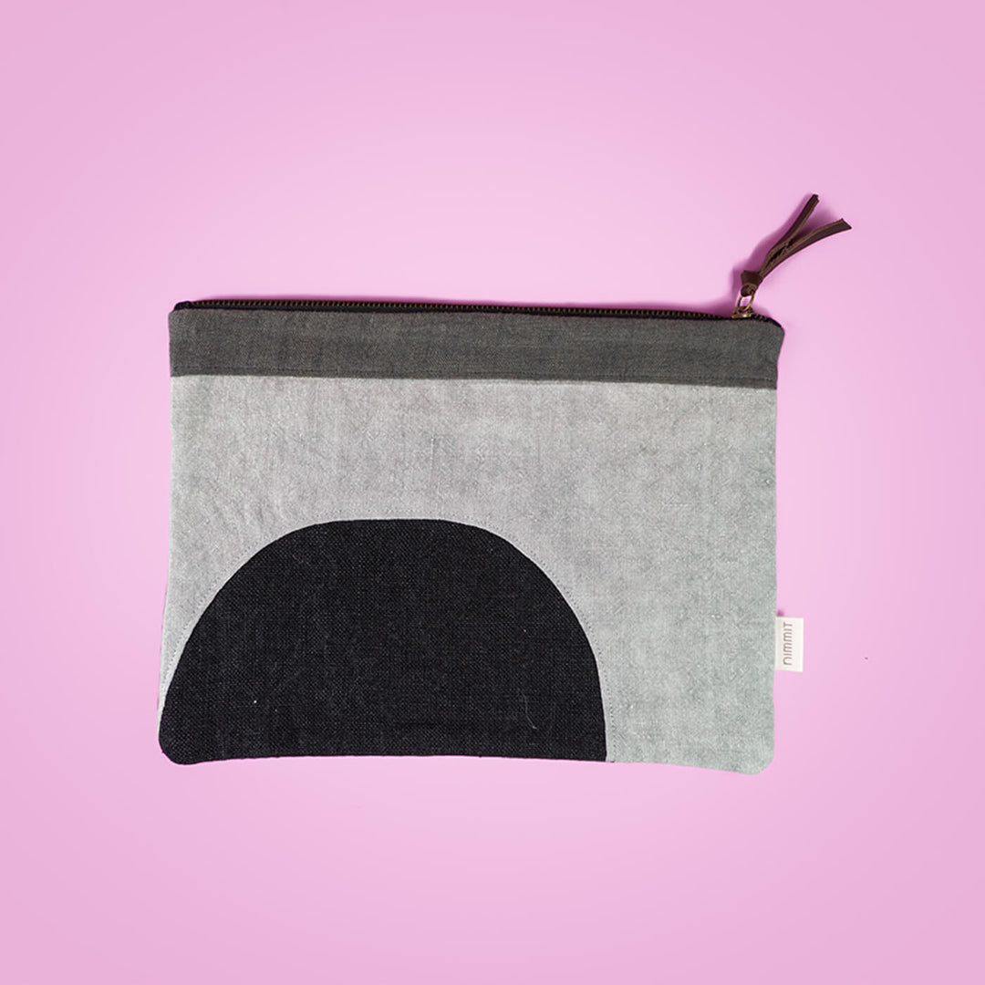 Repurposed Fabric iPad Sleeve - Grey