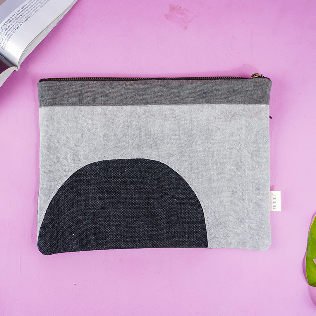 Repurposed Fabric iPad Sleeve - Grey
