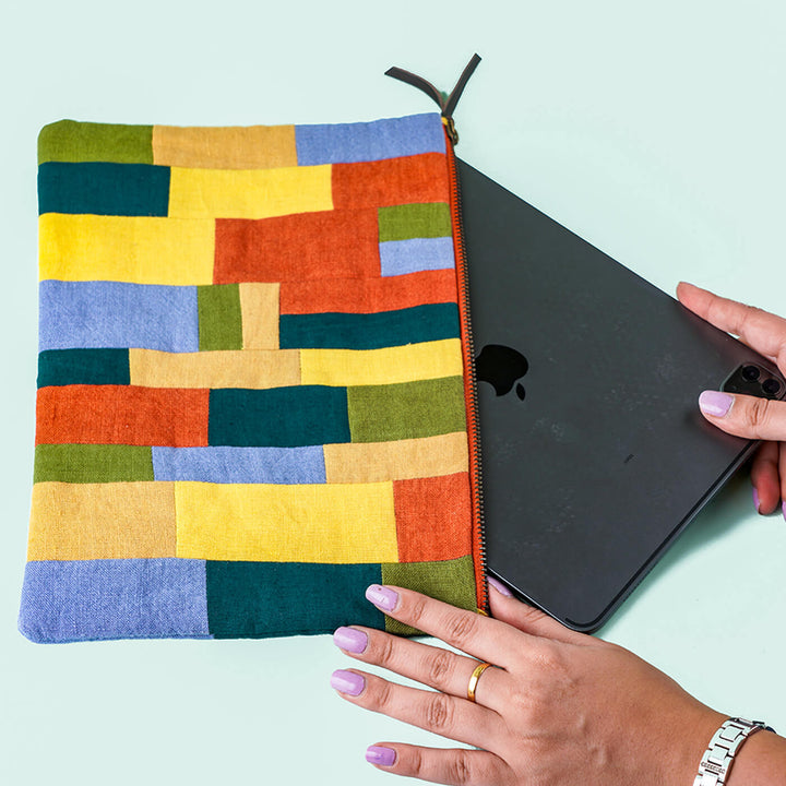 Repurposed Fabric iPad Sleeve - Multicolor