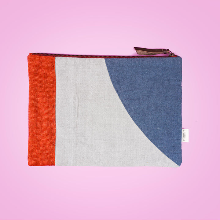 Repurposed Fabric iPad Sleeve - Blue & Red - Zwende