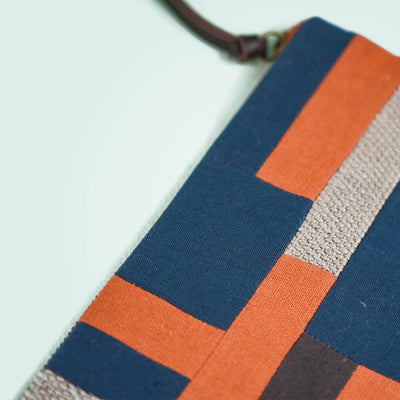 Upcycled Fabric iPad Sleeve - Orange & Blue
