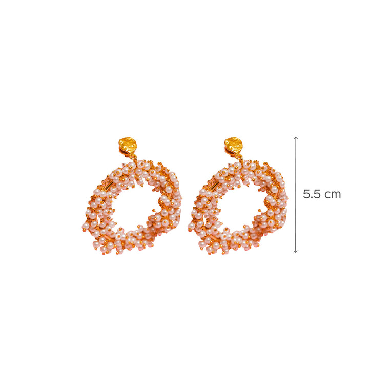 Baroque Pearl Circle Danglers