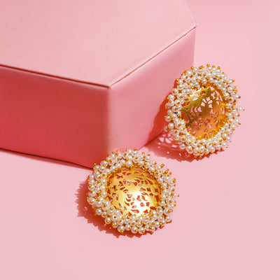 Baroque Pearl Filigree Studs