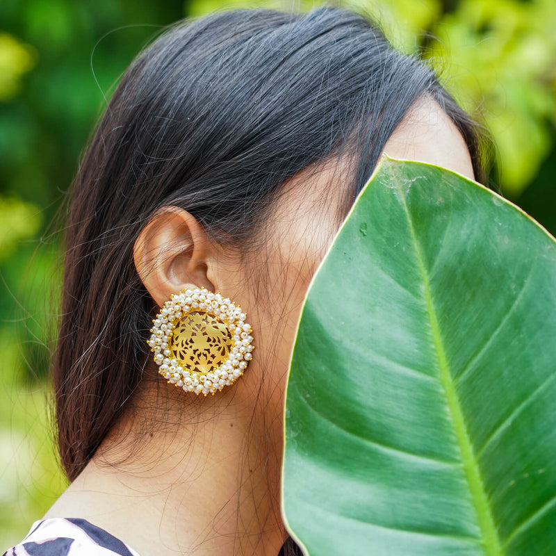 Baroque Pearl Filigree Studs