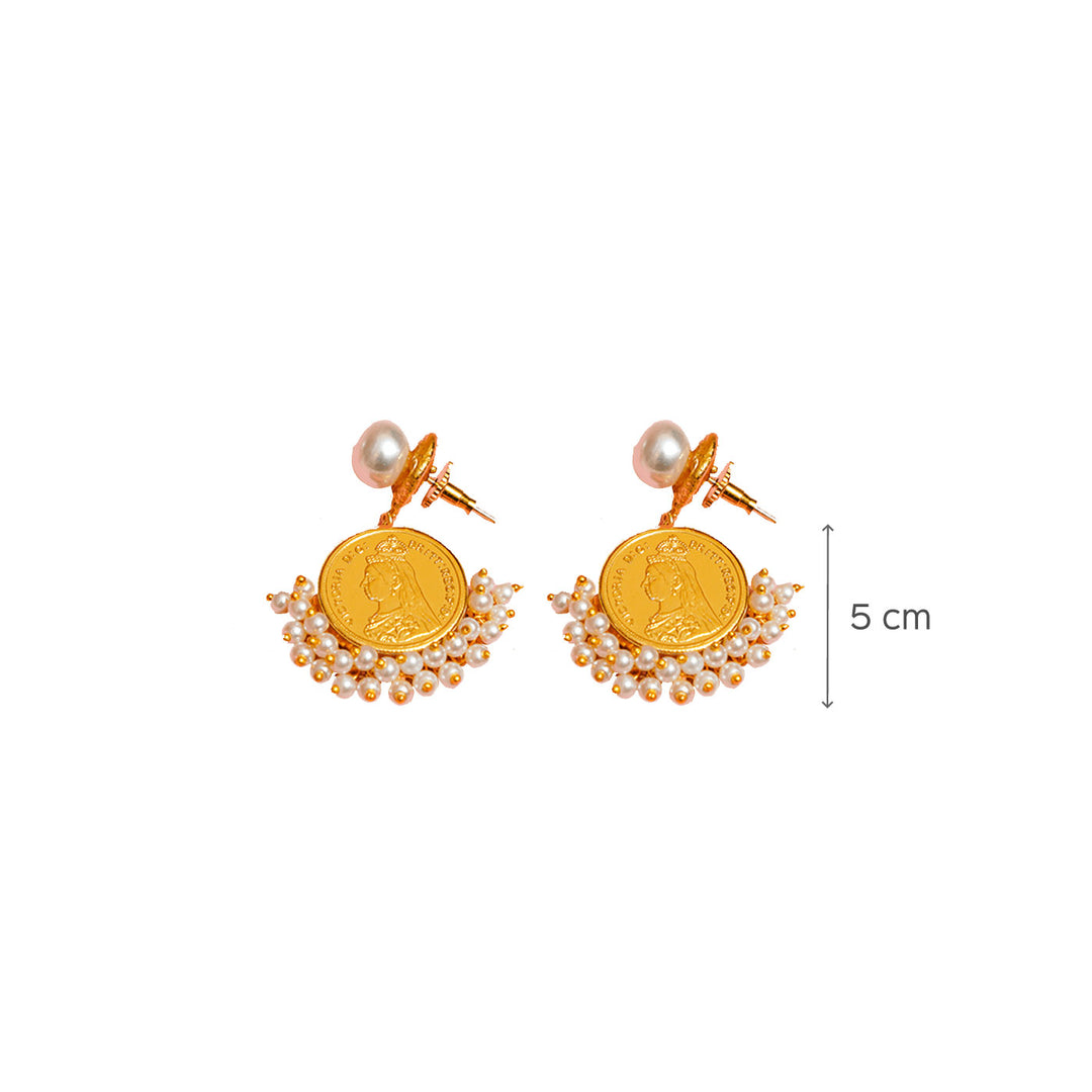 18K Gold Polished Coin Drop Style