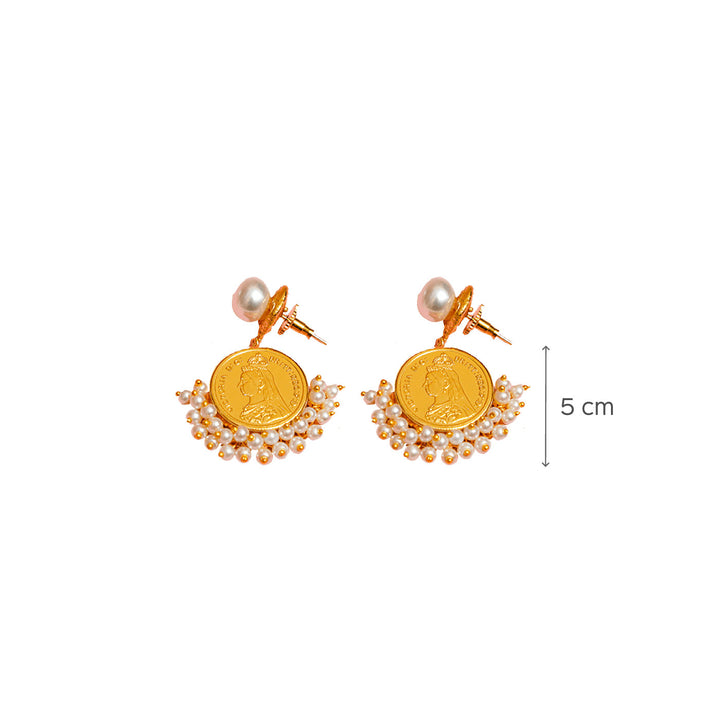 18K Gold Polished Coin Drop Style