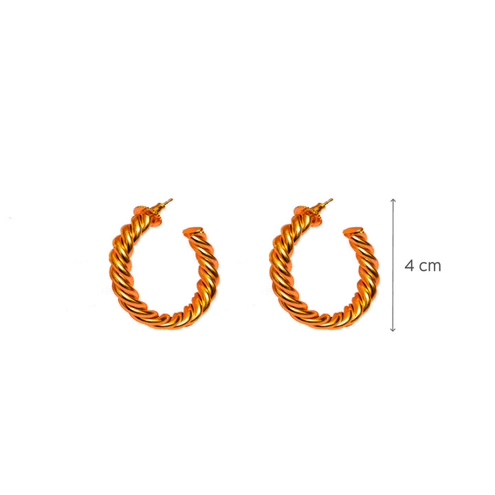 18K Gold Polished Twisted Hoops