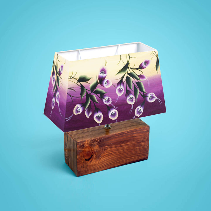 Hand Painted One Stroke Art Rectangular Floral Empire Lamp