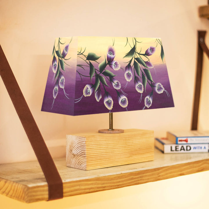 Hand Painted One Stroke Art Rectangular Floral Empire Lamp