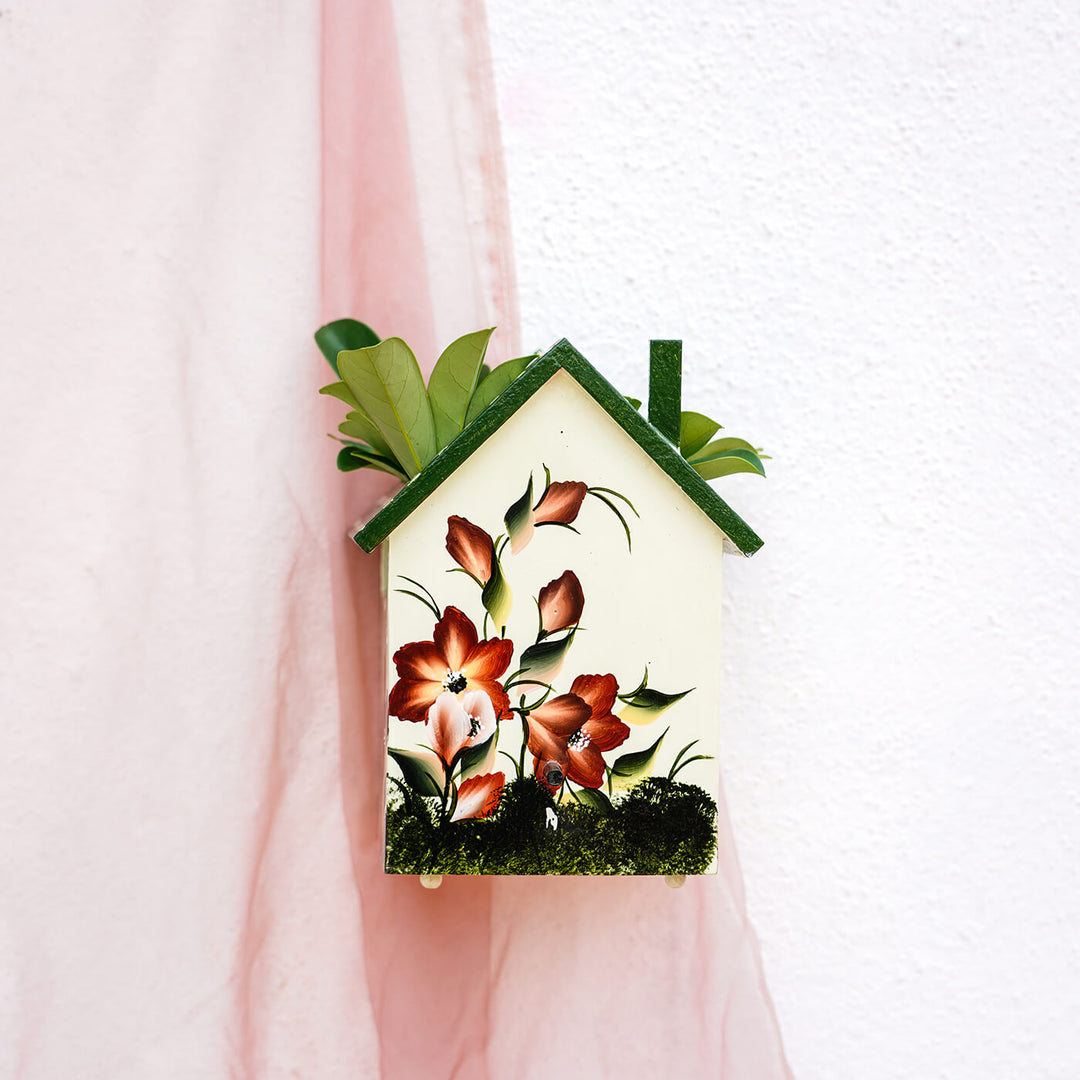 One Stroke Art Bird House Planter