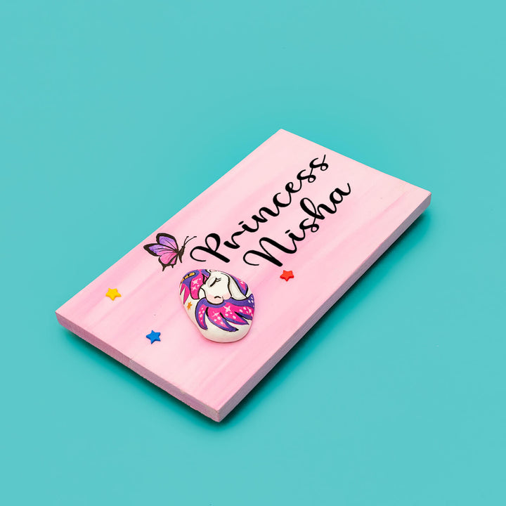 Handpainted Sibling Pebble Art Unicorn Kids Nameboard