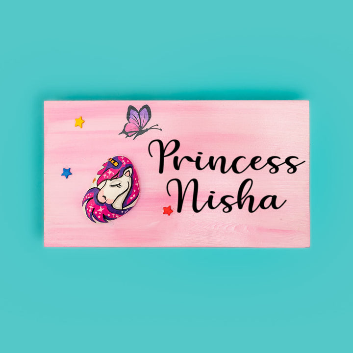 Handpainted Sibling Pebble Art Unicorn Kids Nameboard