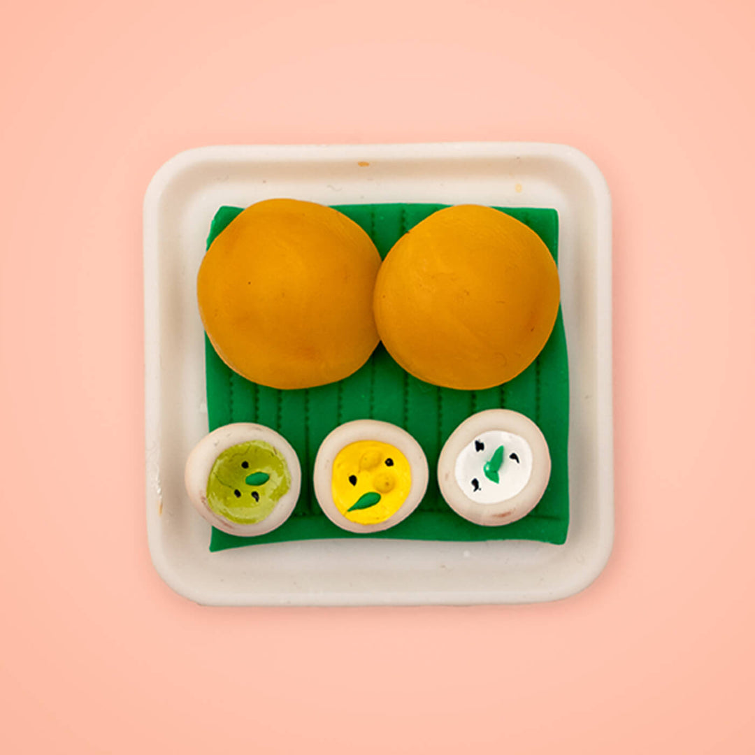 Miniature Poori Clay Fridge Magnet
