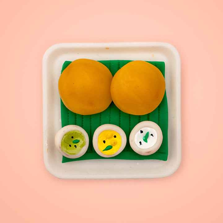 Miniature Poori Clay Fridge Magnet