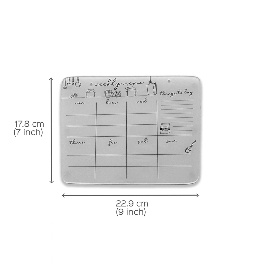 Acrylic Reusable Magnetic Weekly Menu Planner