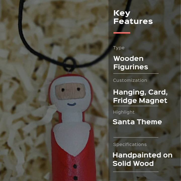 Hand-painted Mr. Santa Miniature - Hanging String