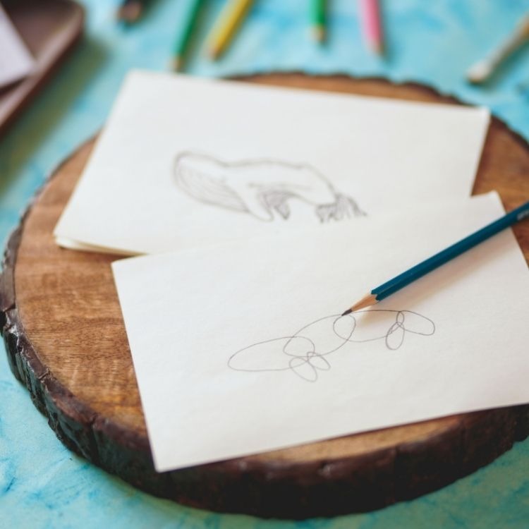 Buy Printable Mini Guidebook - Minimalist Art Whale Drawing - Line Art ...