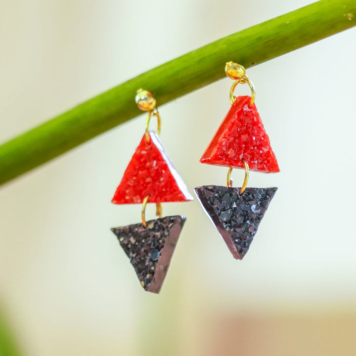 Handcrafted Resin Earrings - Bright & Bold - Zwende