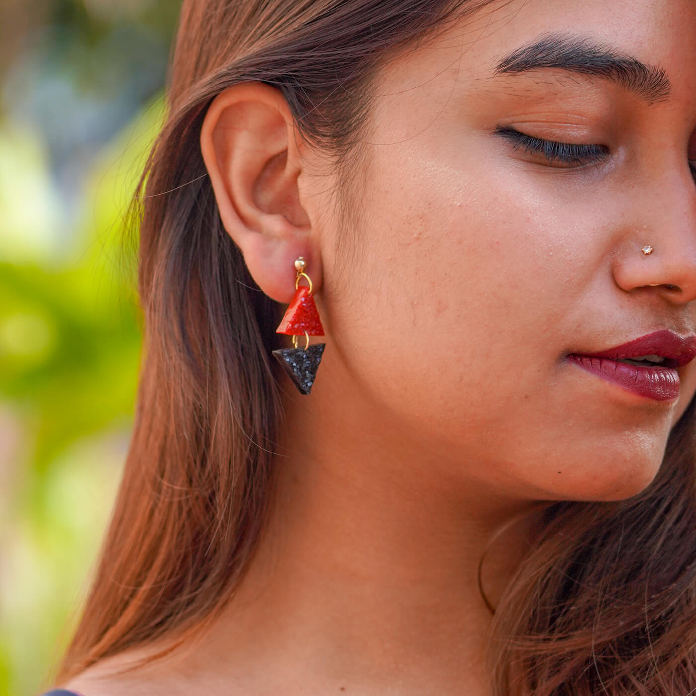 Resin top earrings online