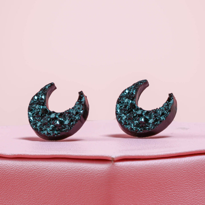 Handcrafted Resin Earrings - Moon Face