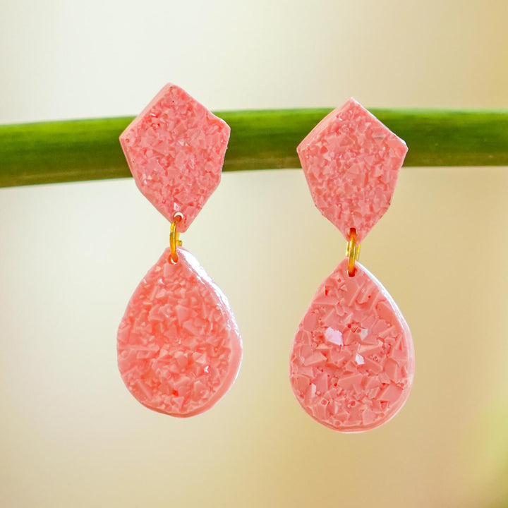 Handcrafted Resin Earrings - Candy Floss