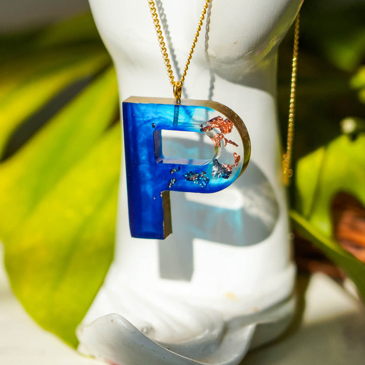 Personalized Letter Resin Pendant