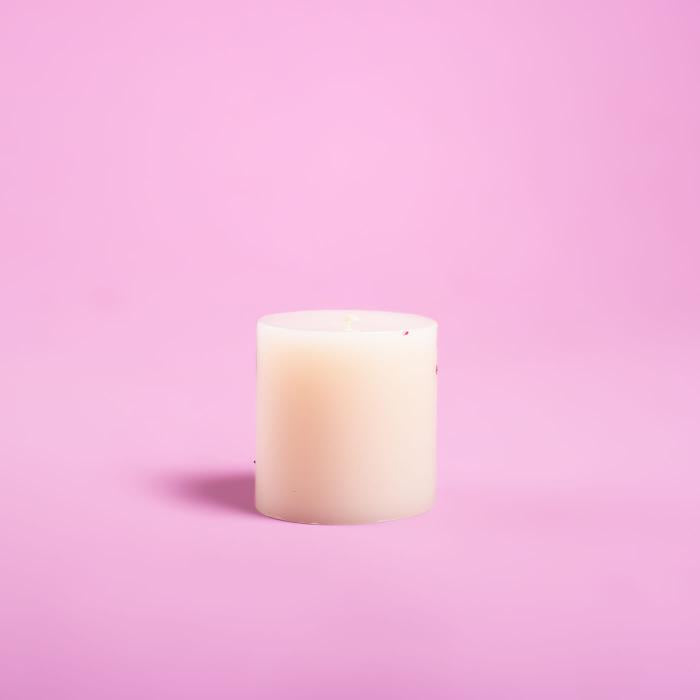 One Stroke Art Hand-painted Candle - Floral Pink