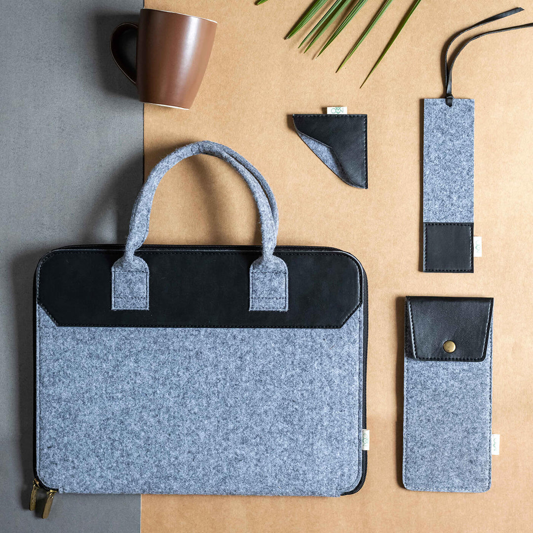 The Classic Stationery Eco-felt & Vegan Leather Hamper - Pack of 4 - Zwende
