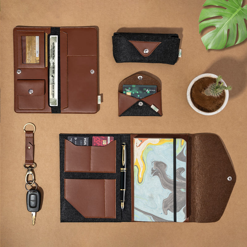 The Travel Companion Eco-felt & Vegan Leather Hamper - Pack of 5