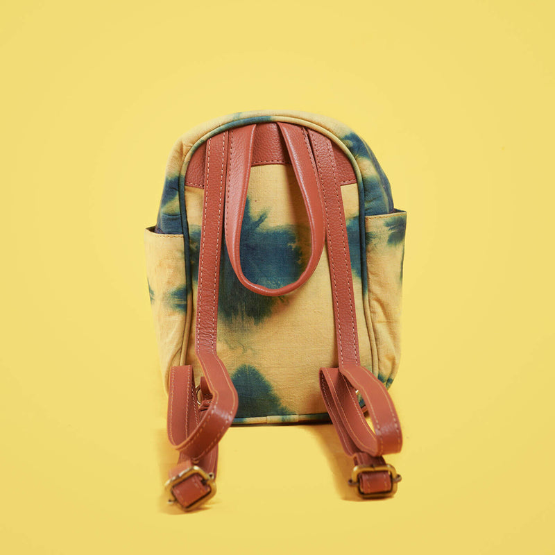 Shibori Mini Backpack - Yellow & Blue