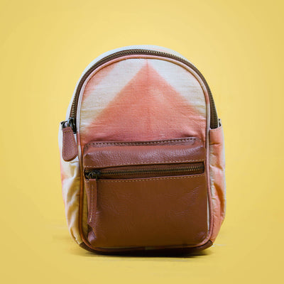 Shibori Mini Backpack - Coral Pink