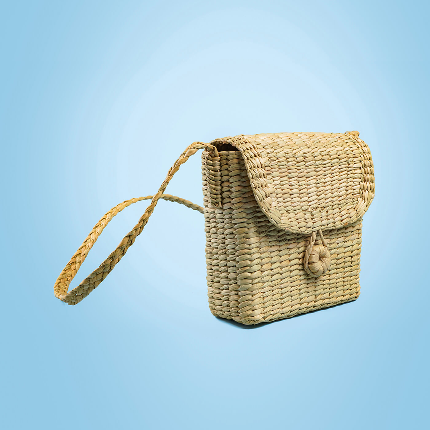 Kauna grass Bag Basket with Rafia work - Craft Circle