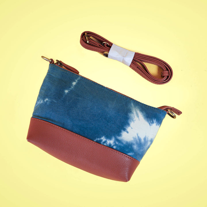 Shibori Sling Bag - French Blue