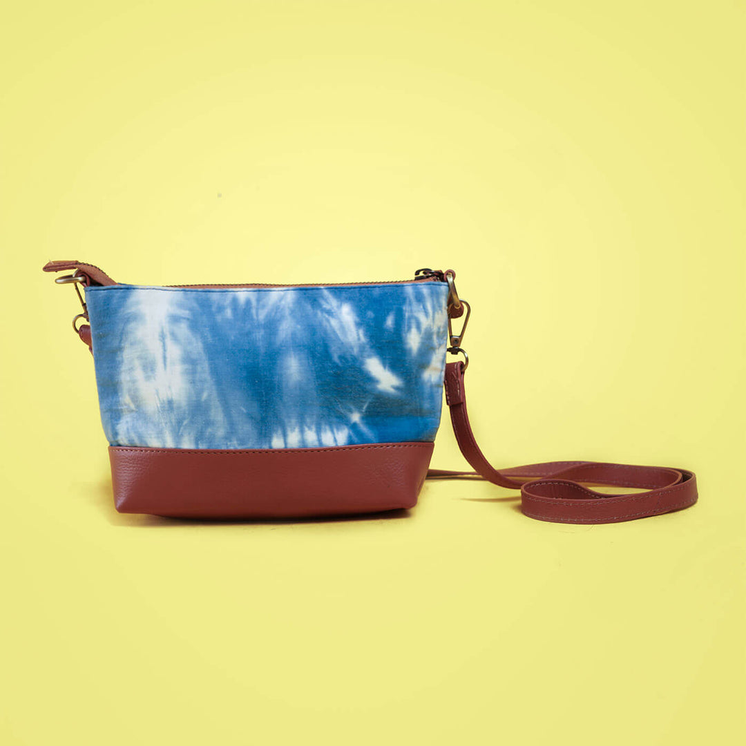 Shibori Sling Bag - French Blue