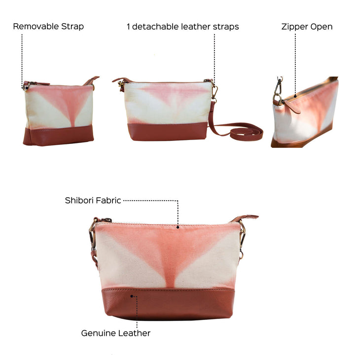 Shibori Sling Bag - Coral Pink