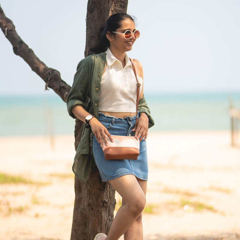 Shibori Sling Bag - Coral Pink