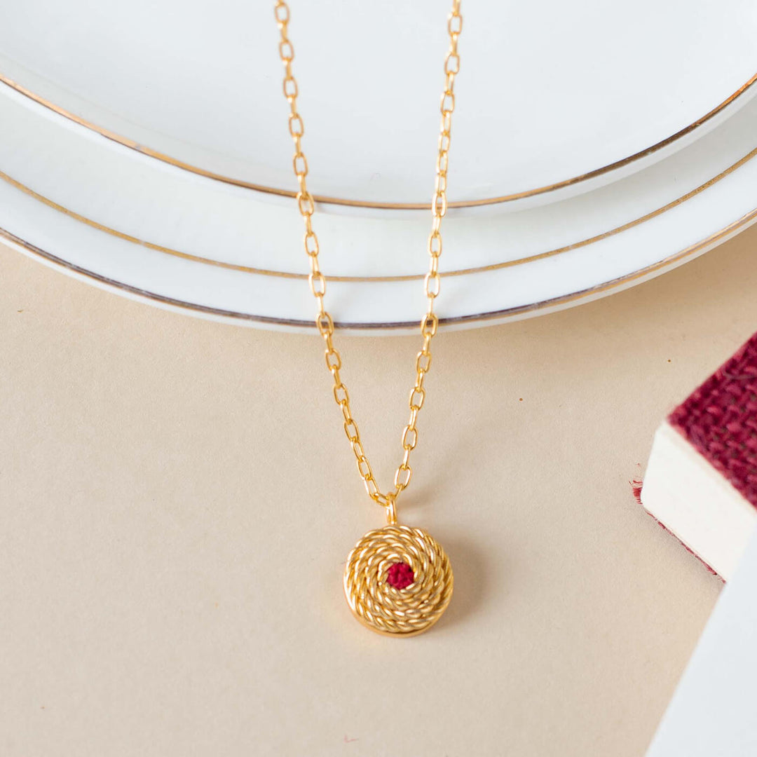 Oriana Embroidered Pendant
